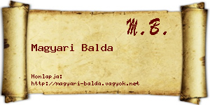 Magyari Balda névjegykártya